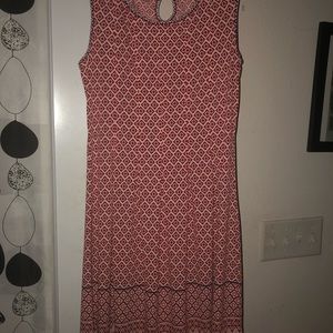 Sleeveless red, white, blue dress